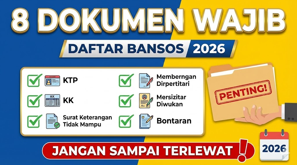 8 Dokumen Wajib untuk Daftar Bansos 2026, Jangan Sampai Terlewat!